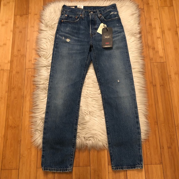 Levi's Denim - Levi’s 501 Original High Rise Straight Leg Blue Denim Premium Jeans 26 x 30